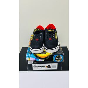 Original Heelys Pro 20 X2 Wheeled Shoes Kids Youth 4 Black Red Yellow Flames